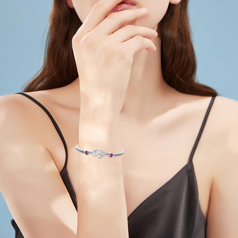 AOBOCO 925 Sterling Silver Adjustable Infinity Heart Bangle Bracelet for Sister Best Friend Daughter Mom Grandma Granddaughter Daughter in Law Godmother Goddaughter Stepmom Stepdaughter - Image 5